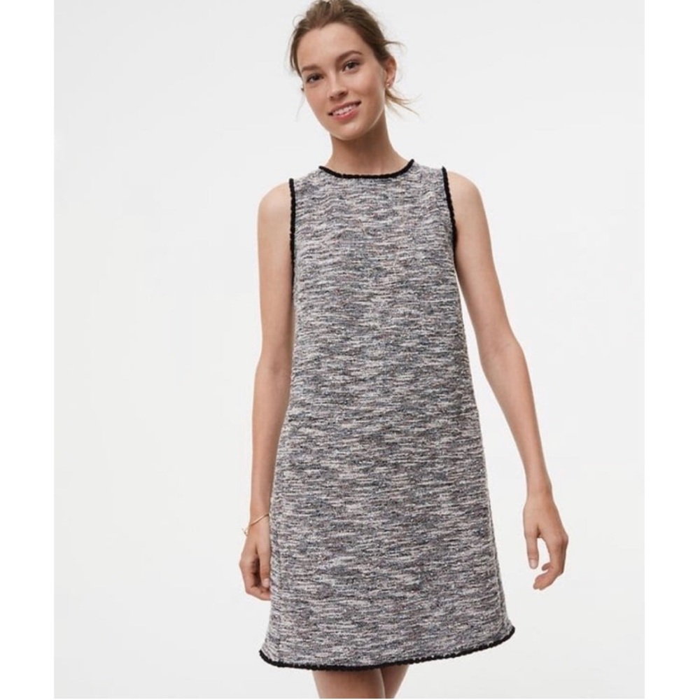 Loft Tweed Fringe Shift Dress